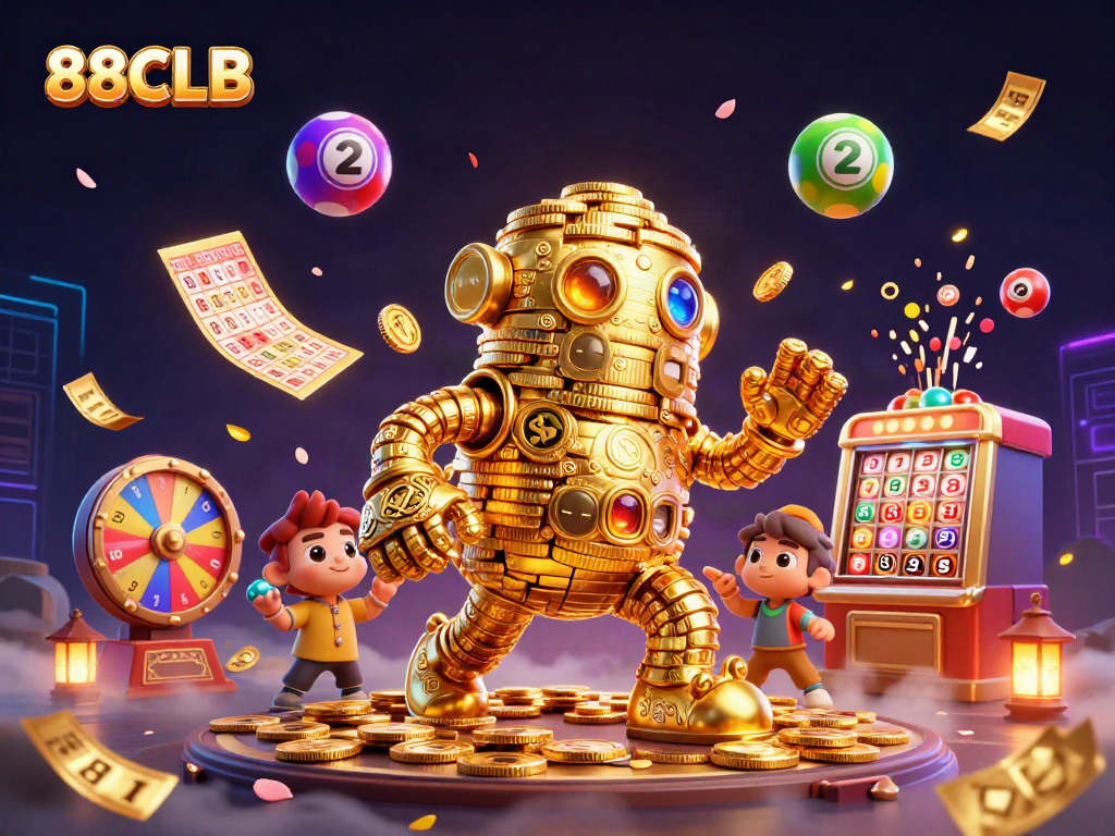 Experience thrilling moments with 88CLB as colorful lottery balls bounce in a vibrant casino atmosphere.