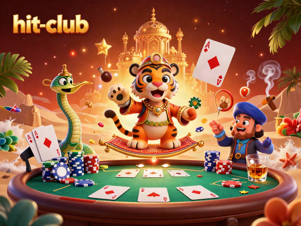 Experience the thrill of hit-club as an Arabian Nights tiger sultan takes center stage on a flying poker chip carpet.