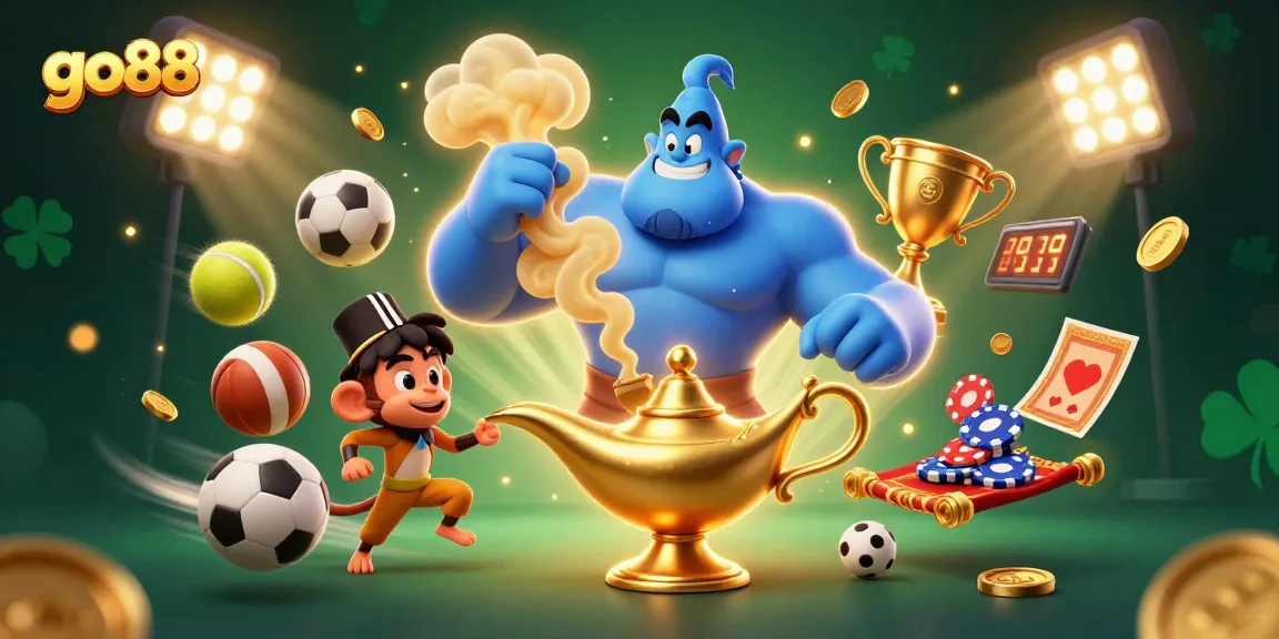 Engage in thrilling sports betting adventures with the vibrant go88 illustration showcasing a magical scene.