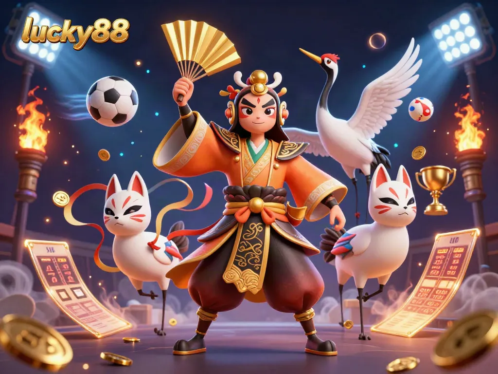 Experience thrilling action at lucky88 with dynamic sports balls and vibrant casino elements.
