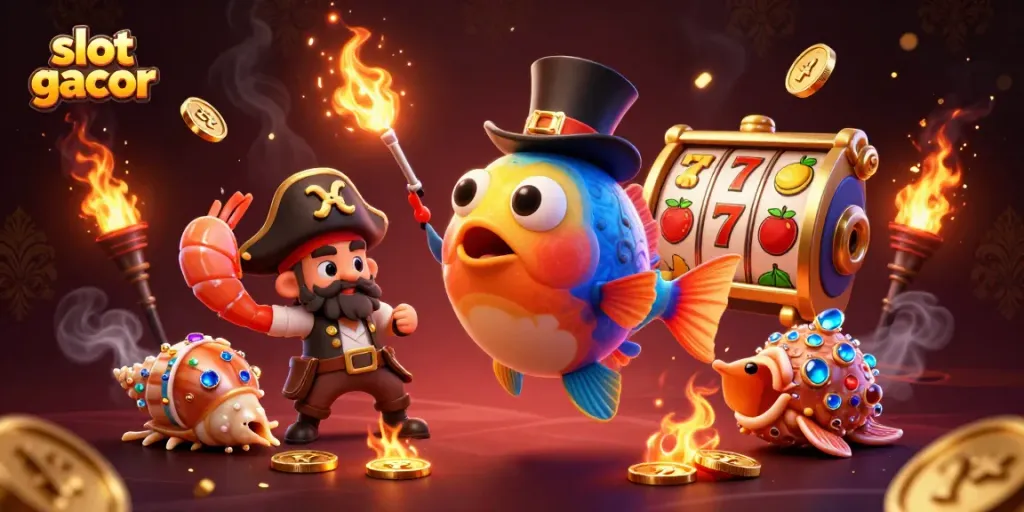Spin and win in the lively slot gacor scene showcasing vibrant characters and golden treasures.