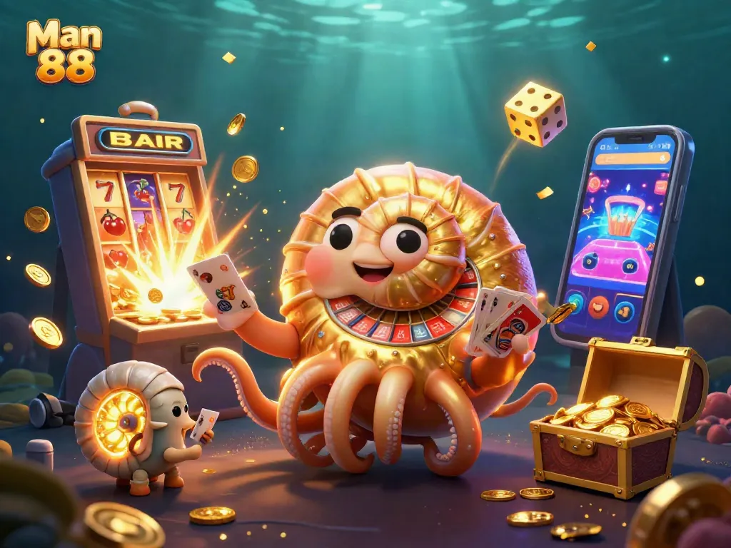Experience thrilling gaming at Man 88 with a vibrant jackpot explosion and vivid casino elements.