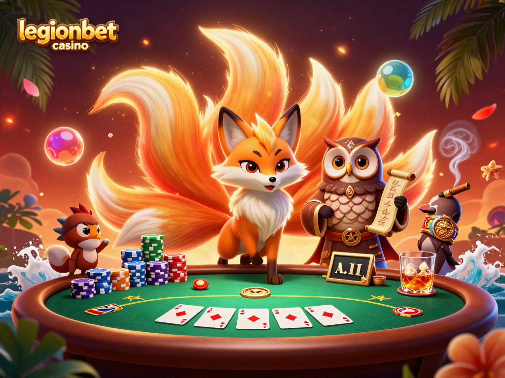 Play exciting games at legionbet casino with colorful characters and vibrant casino elements.